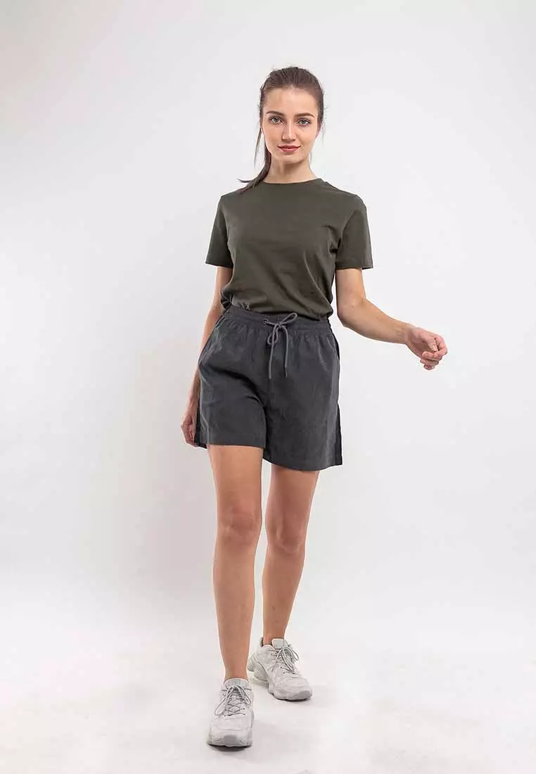 Forest Ladies 100% Cotton Plain Round Neck Tee - 821857B - 45Dk Olive
