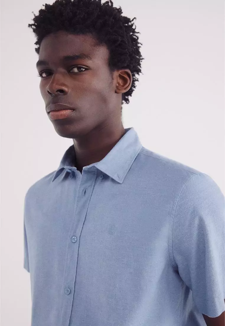 Short-Sleeved Linen Shirt