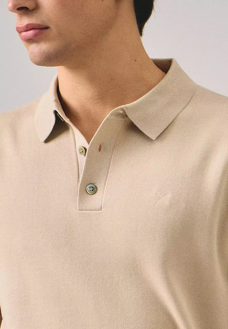 Regular Fit Premium Polo Shirt In Flat Knit