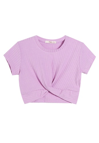 FOX Kids & Baby pink Short Sleeve Cropped Tee 1D61FKA52D4271GS_1