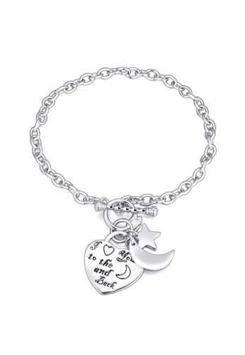 Bullion Gold gold BULLION GOLD Love You To The Moon And Back Toggle Belcher Chain Bracelet-White Gold 58794AC3007B8CGS_1
