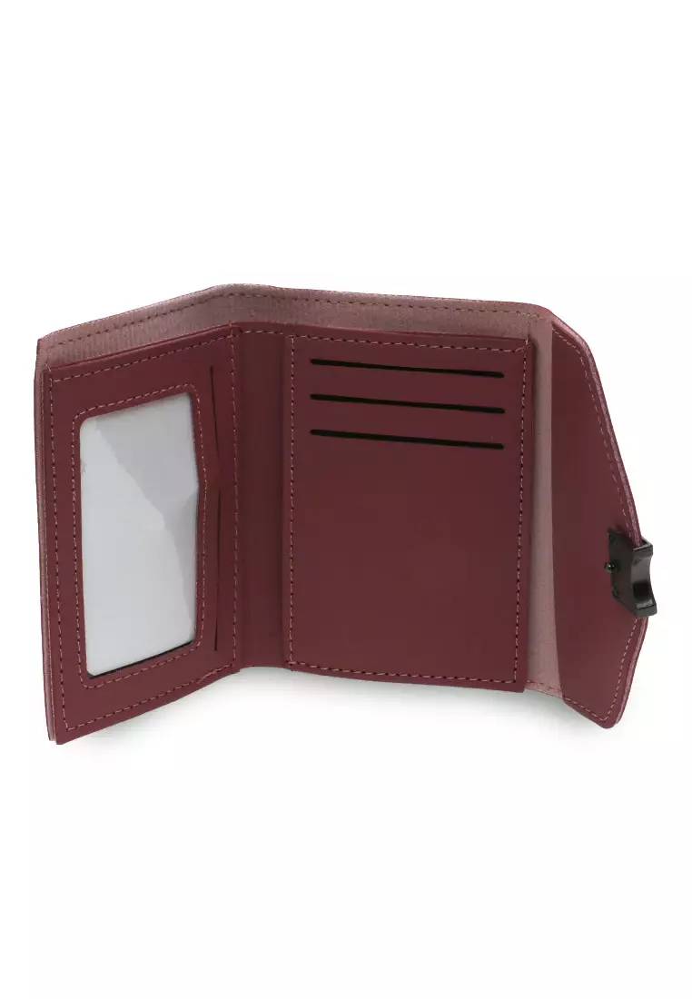 Small Wallet Design Simple Dompet Mini Wanita Premium Quality - Pink Tua