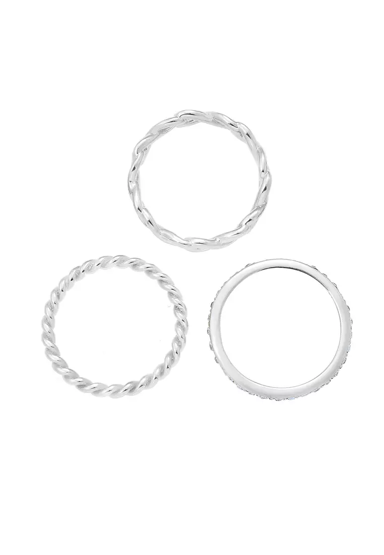 施华洛世奇®水晶镶嵌无限符号戒指套装