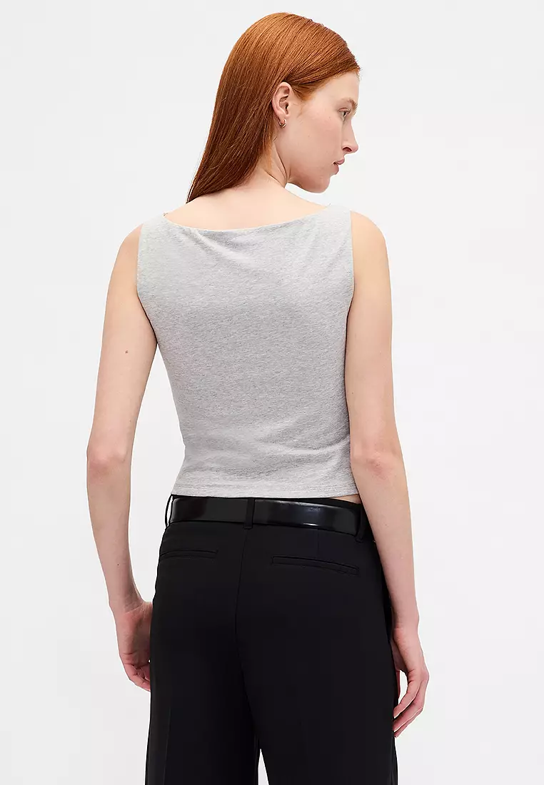 Close Knit Cropped Shell Tank Top