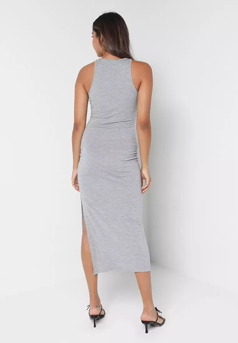 Solid Mead Racer Bodycon Dress