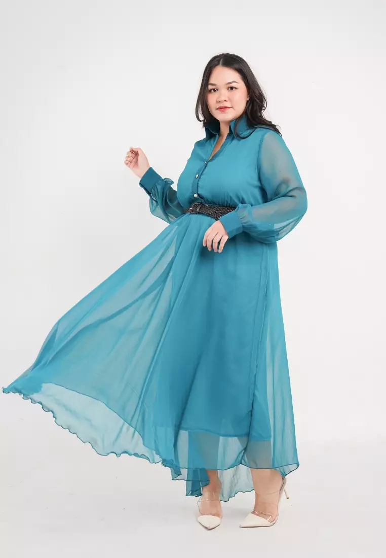 Plus Size Party Dress Lunar Green