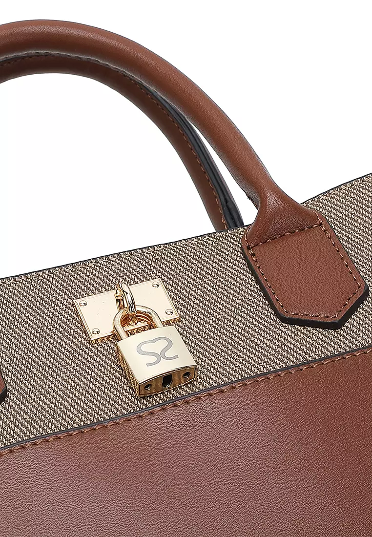 Women's Top Handle Bag / Sling Bag / Crossbody Bag / Shoulder Bag (Tas Tangan Wanita / Tas Selempang Wanita / Tas Bahu Wanita) - Cokelat