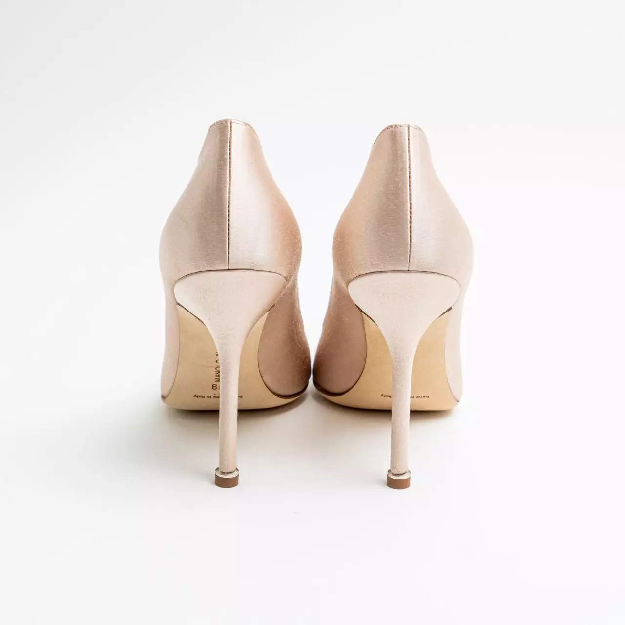 Hangisi 105 Satin Pumps with CLC Crystal Buckle Dark Nude