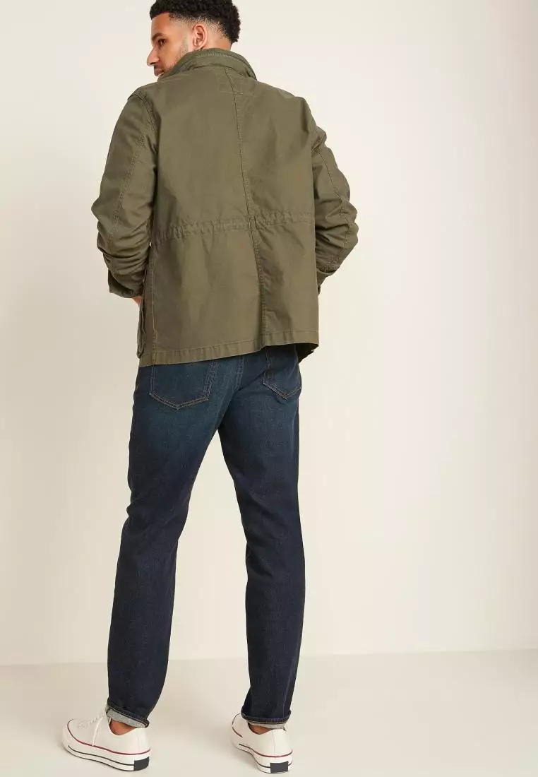 Athletic Taper Built-In Flex Dark-Wash Jeans for Men