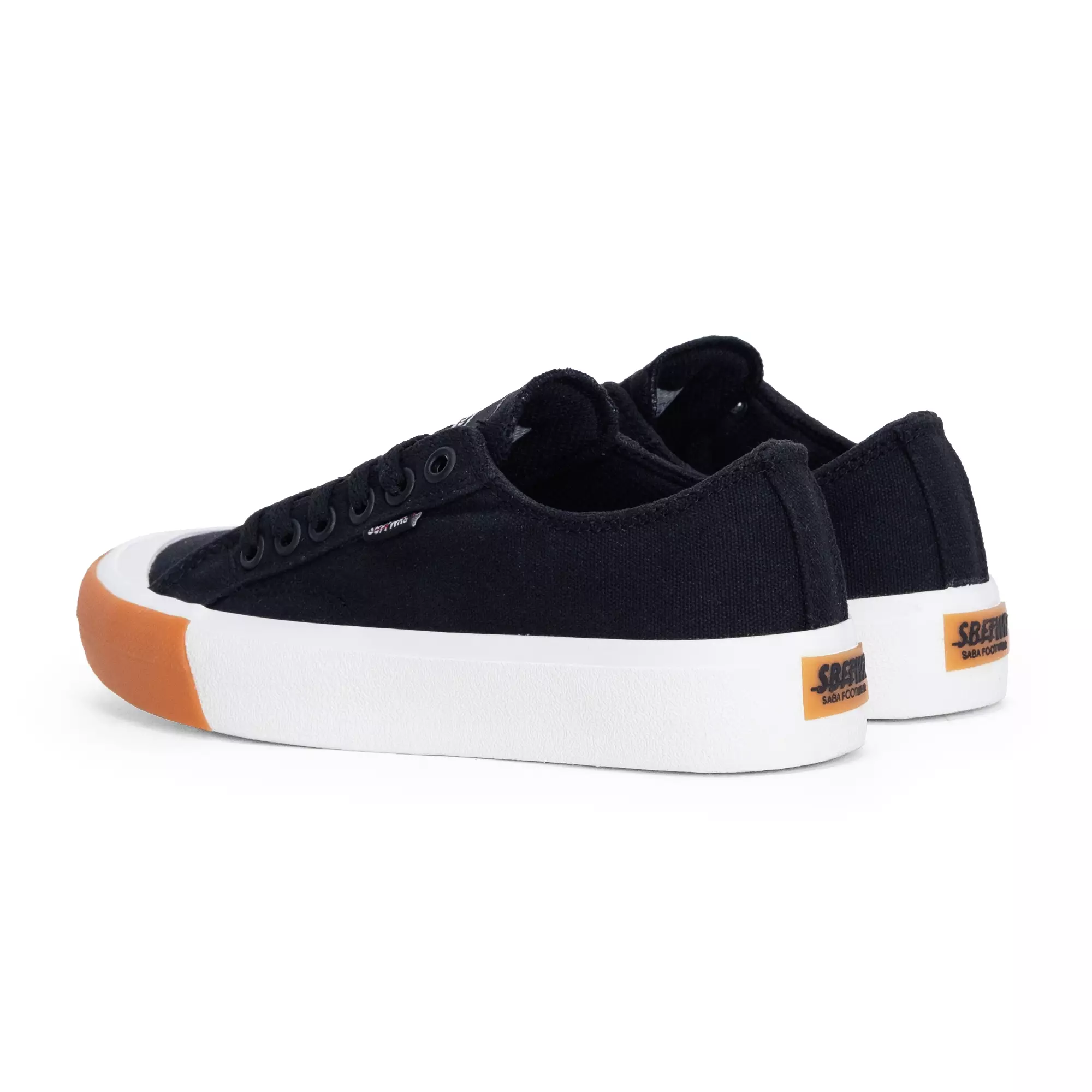 SABA Basic Mono Black White - Sepatu Sneakers Casual Pria Wanita