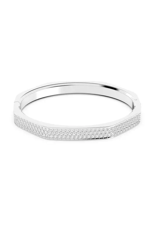 Dextera Bangle Octagon Pavé White Rhodium Plated