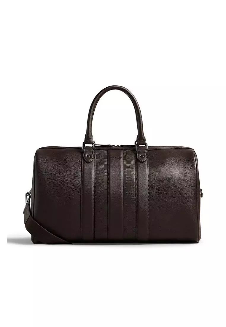  Ted Baker Men's Waylin House Check PU Holdall, Black, One Size