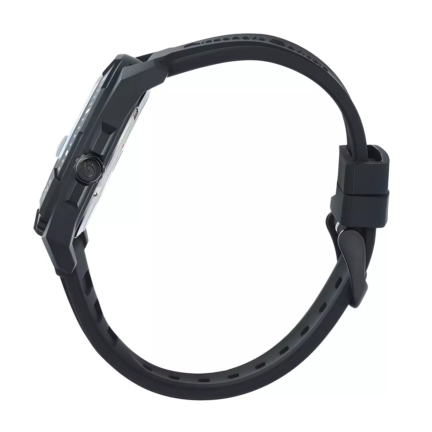 Jam Tangan Analog Pria - Black White - Rubber Strap - 6684 MDRIPSL 