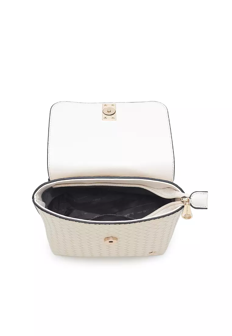 3-in-1 Women's Tote Bag + Backpack + Pouch - White