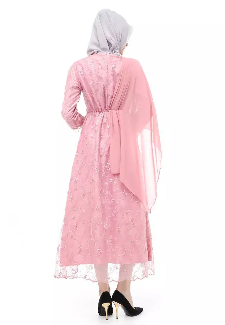 Anita Gaun Long Dress Wanita Regular Fit - Pink