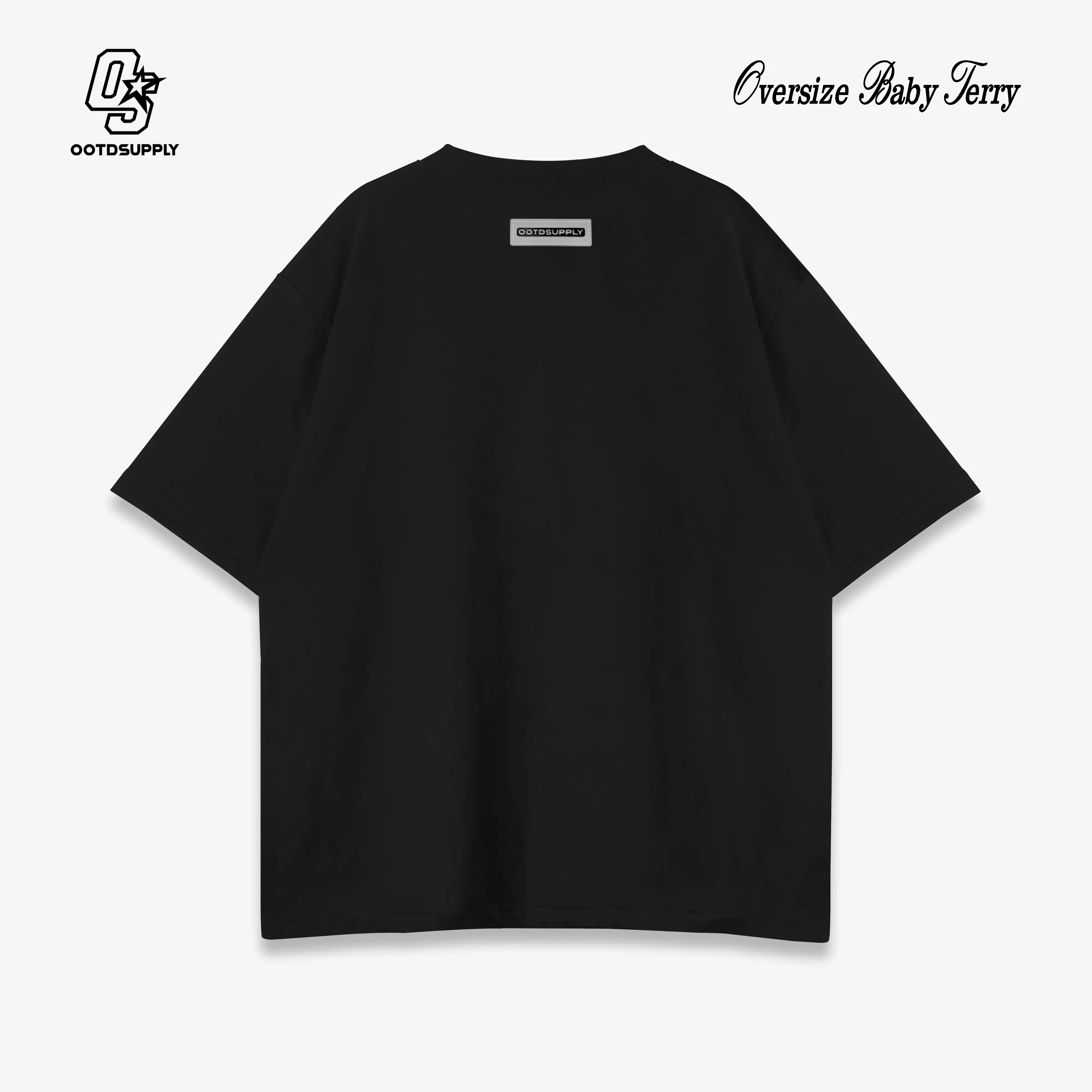 OOTDSUPPLY Oversized Force Ten Black & Light Grey l Oversize Tshirt | Kaos Baby Terry OVZBT004
