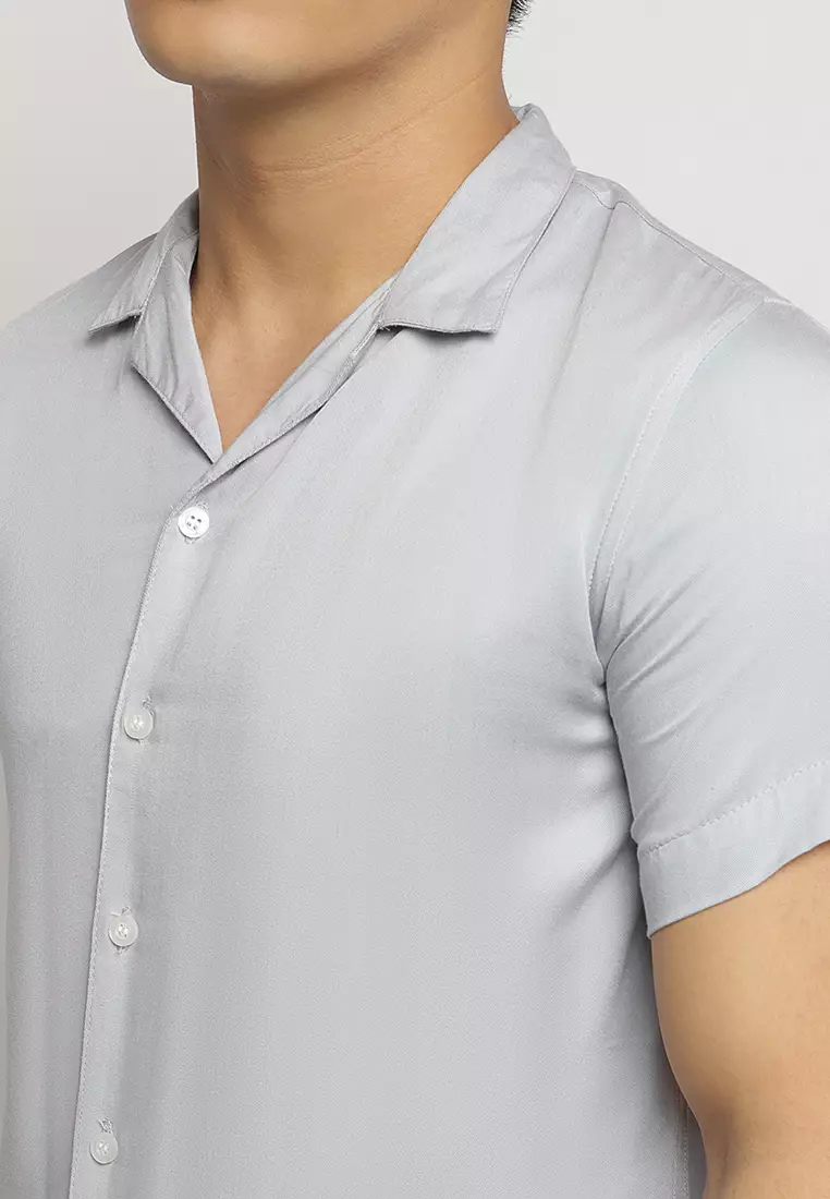 Cuban Light Grey Casual Shirt