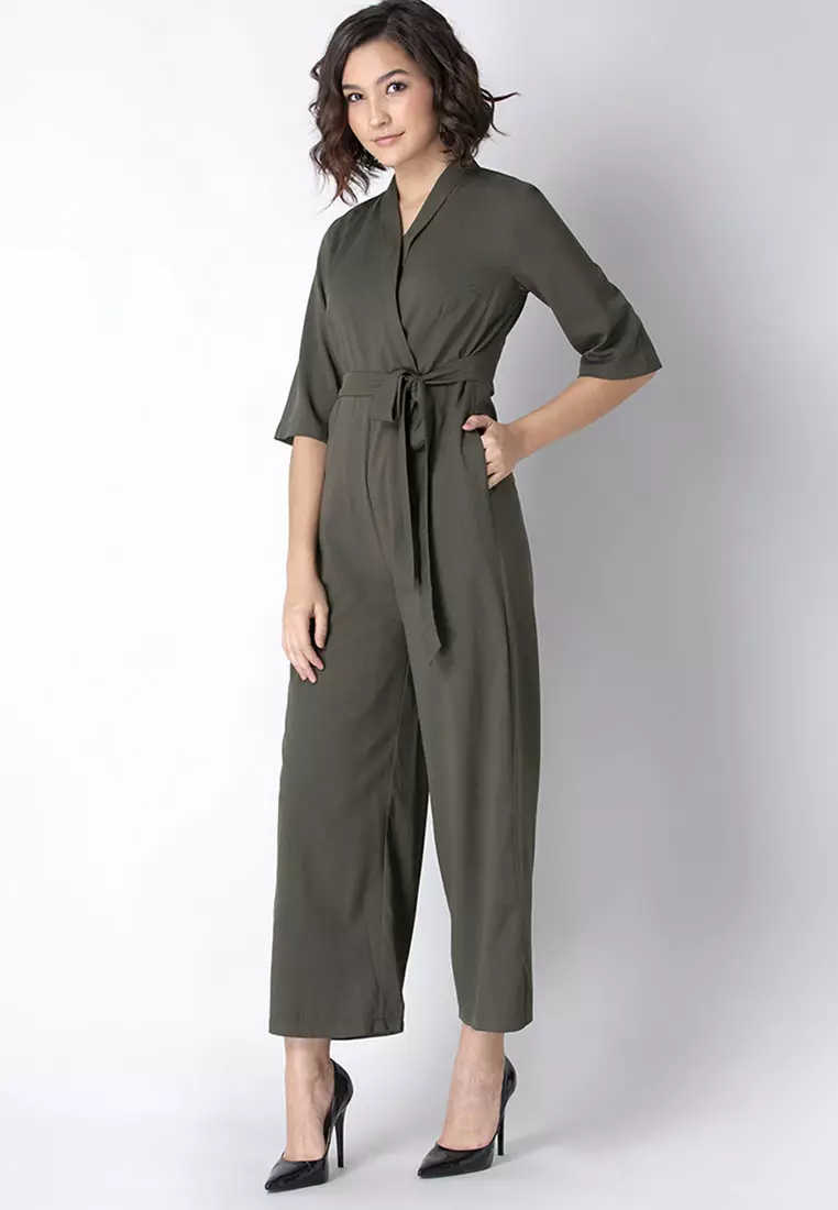 Buy FabAlley Collared Belted Jumpsuit 2024 Online ZALORA Philippines