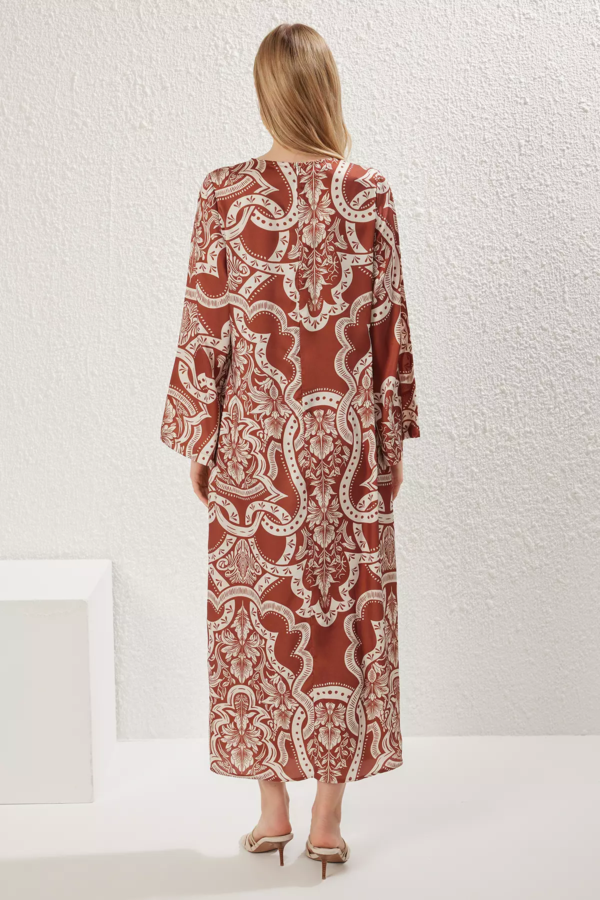 MODEST Satin Print Dress