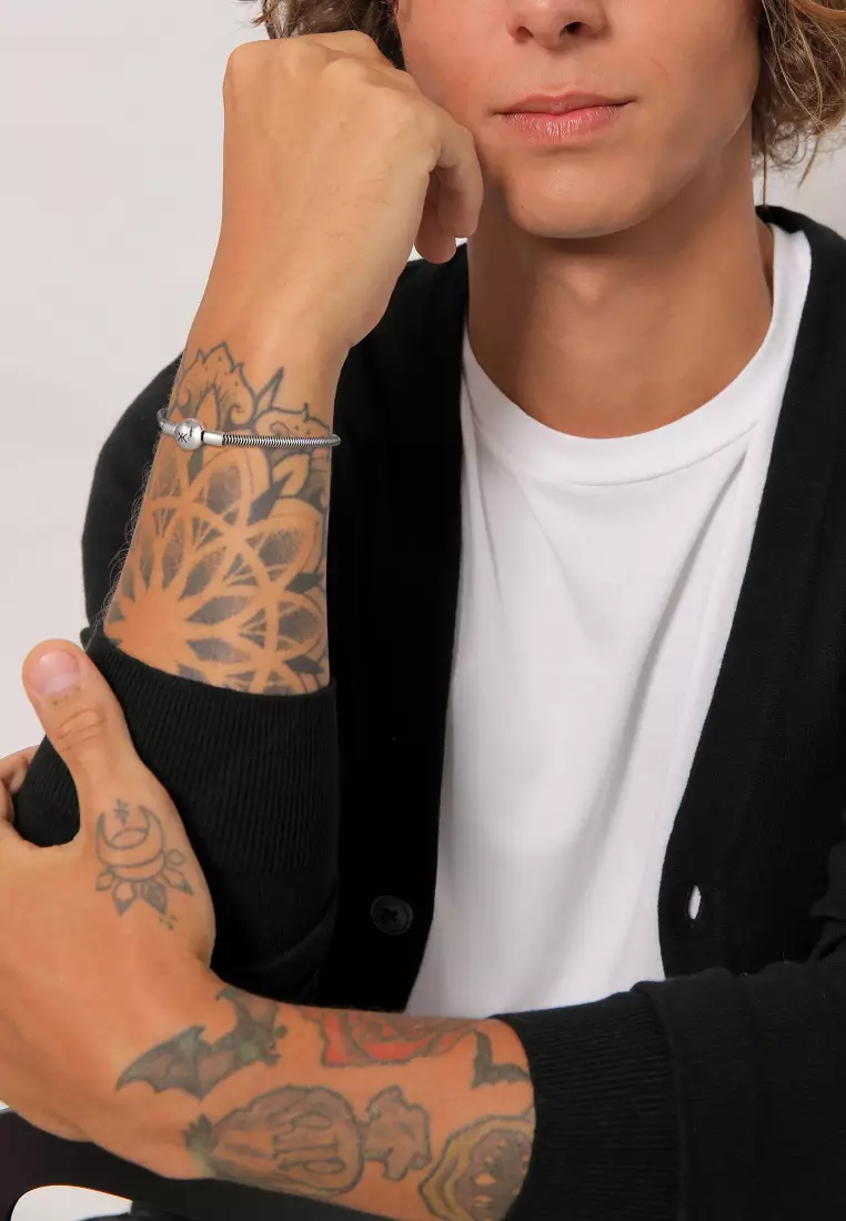 EXCLUSIVE Gelang Perhiasan Perak 925 Pria Vintage Clip Clasp Snake Chain