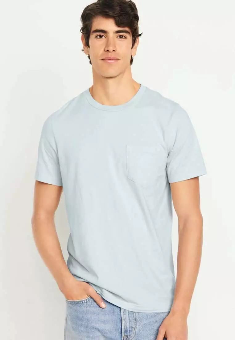 Mens crew neck t shirt with pocket best sale