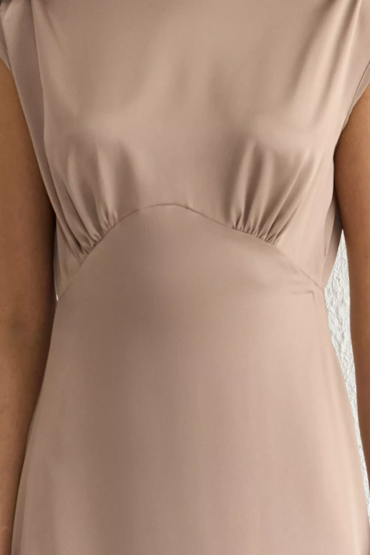 Mink Lined Satin Woven Long Elegant