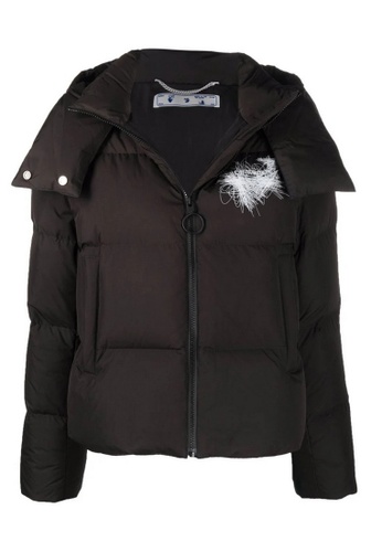 Off-white black Off-White Hand-Painted Arrow Print Down Jacket in Black 8C478AAAA8C345GS_1