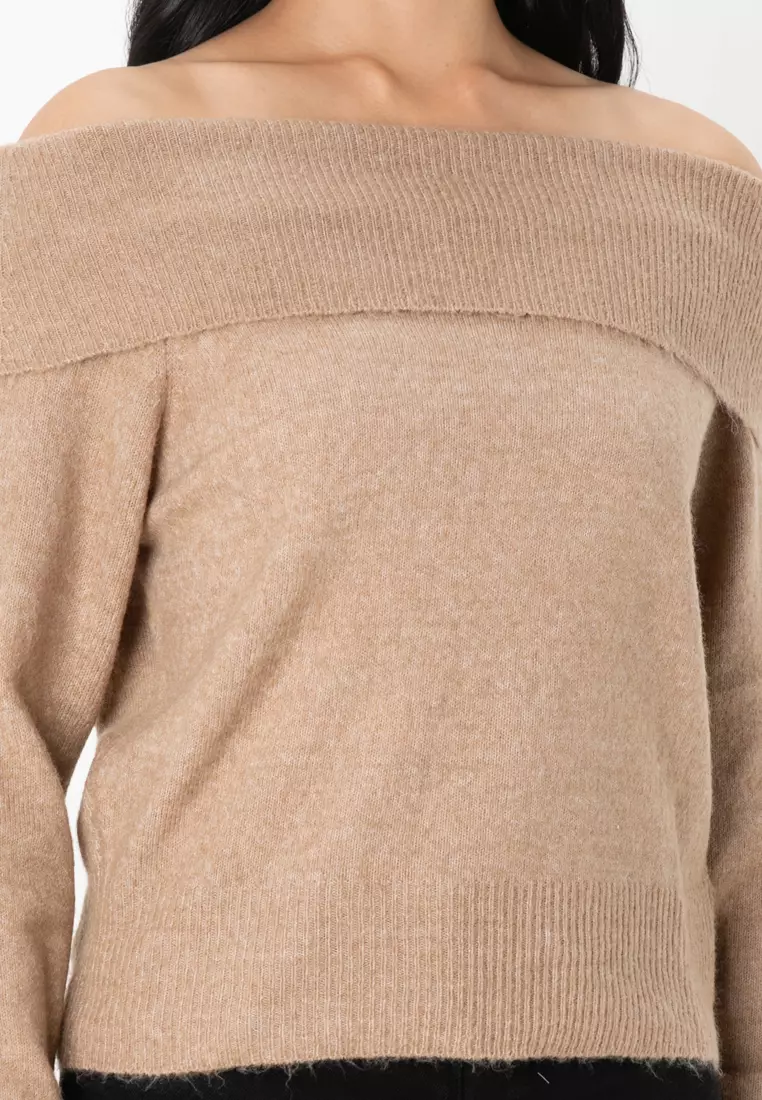 Stella Long Sleeve Off Shoulder Pullover