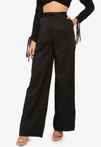 Wide leg trousers with belt clearance
