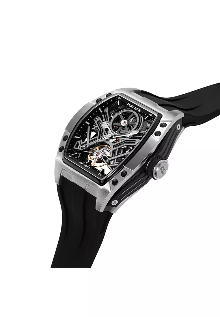 Police Tampa Black Rubber Analog Automatic Watch For Men PEWGR0082102