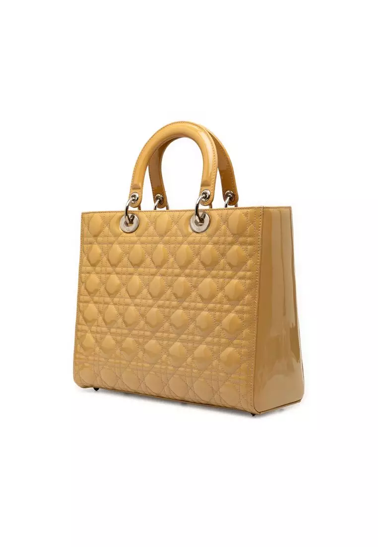 Pre-Loved Dior Large Patent Cannage Lady Dior