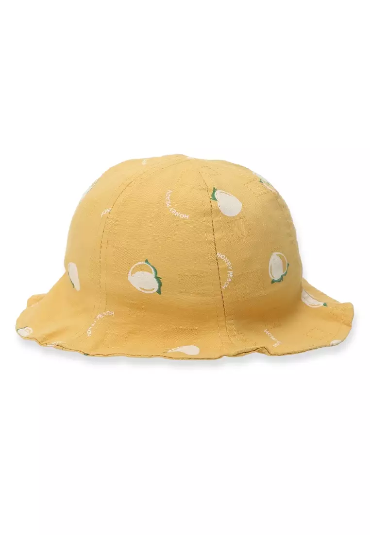 Sierra Topi Bucket Anak Perempuan Model Pita Honey Peach Toddler Hat Material Cotton ORIGINAL - Yellow