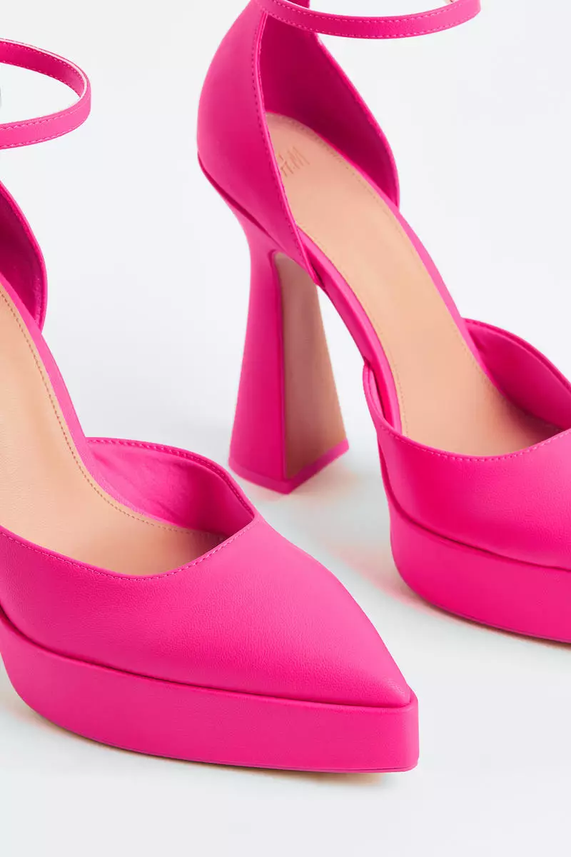 pink platform court shoes