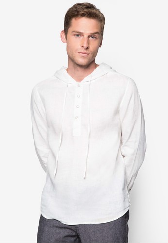 Nt-Long Sleeve Liesprit hknen Shirt With Hood, 服飾, 素色襯衫