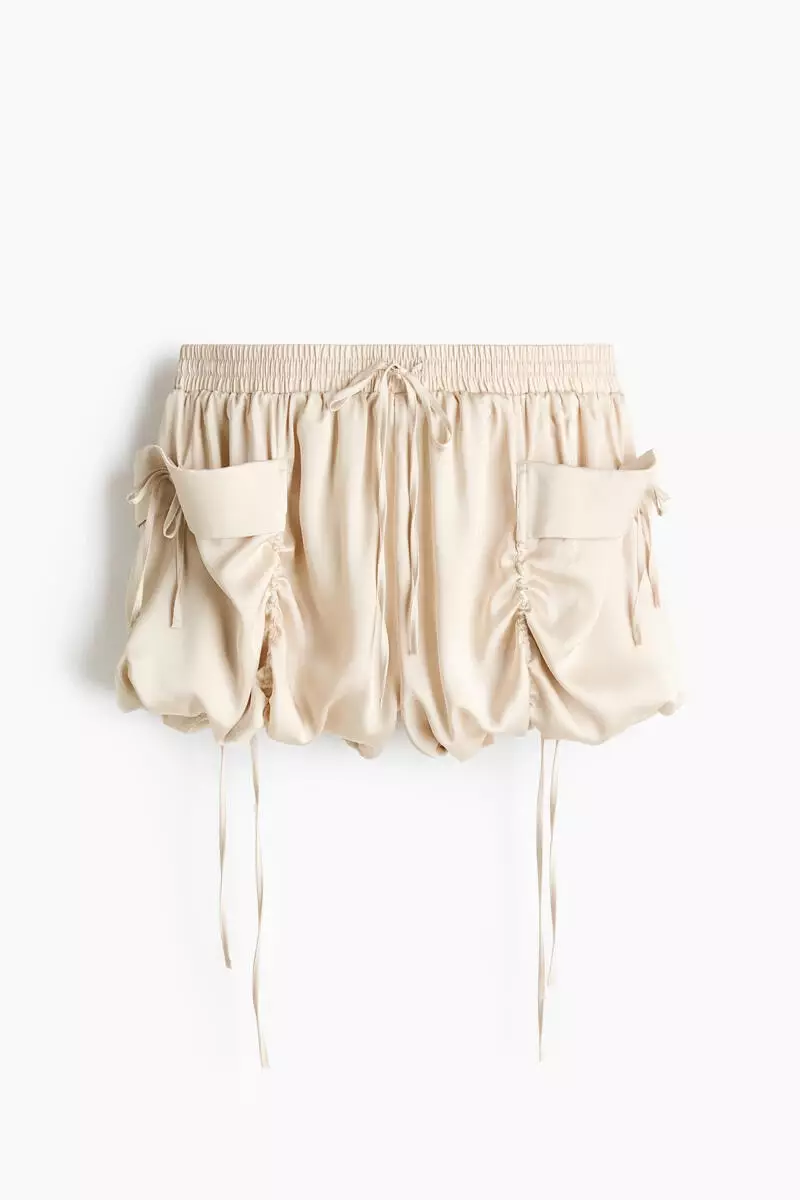 Satin cargo shorts