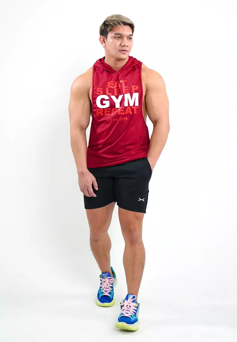 Hoodie Super Deepcut Eat Sleep Gym Repeat series Maroon