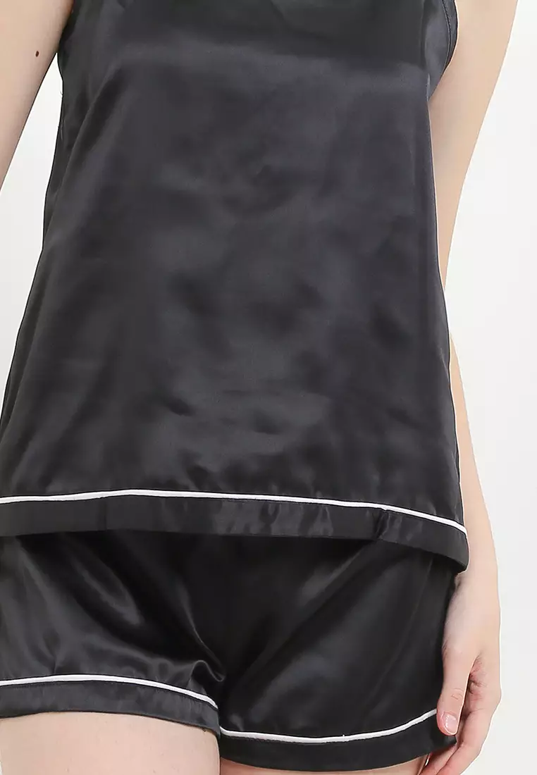 Piyama Pyjama Baju Tidur Satin Silk Kimono Sexy Seksi Tanktop Short Pants Sleepwear