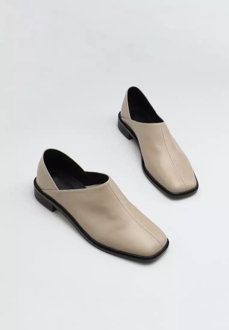 Low Heel Leather Slip-Ons TH8688-1