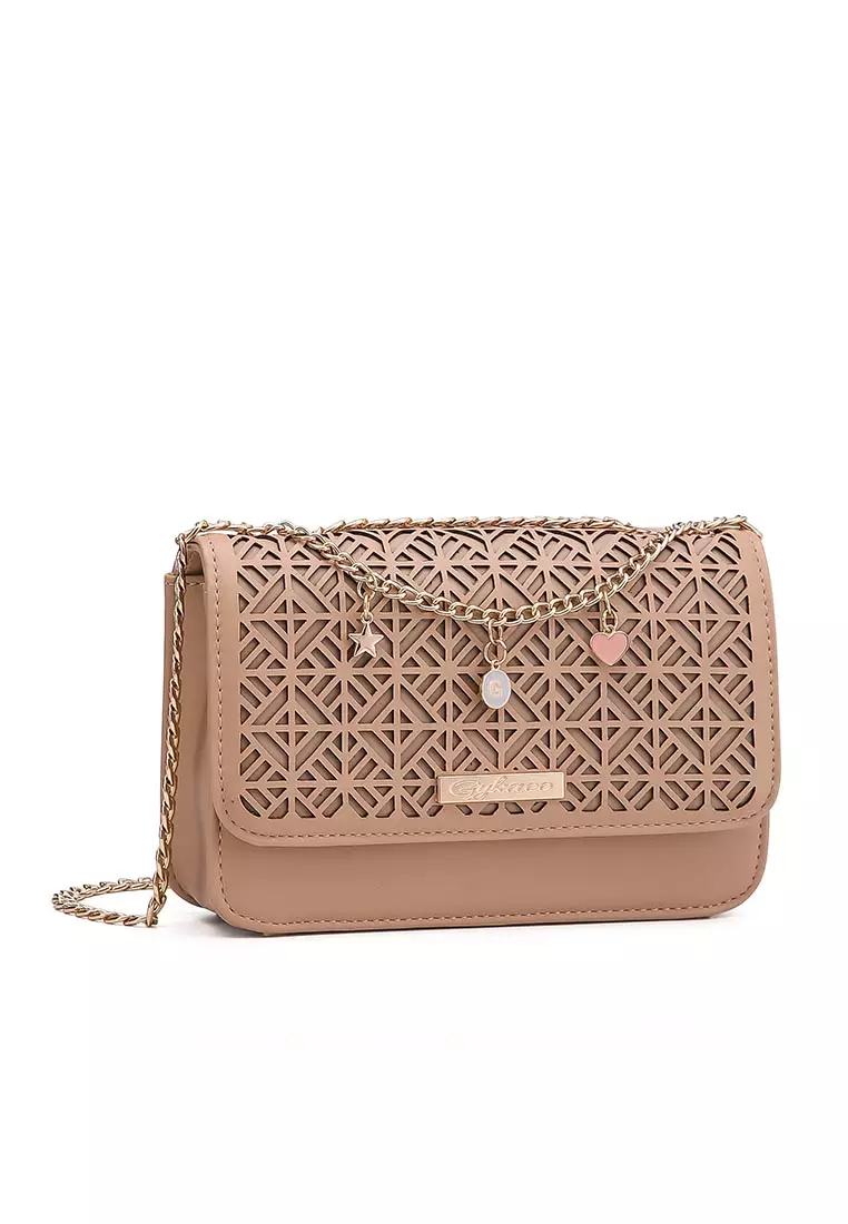 GYKACO HANSOO Khaki - Tas Wanita Sling Bag - Fashion Top Handle Bag (Import)