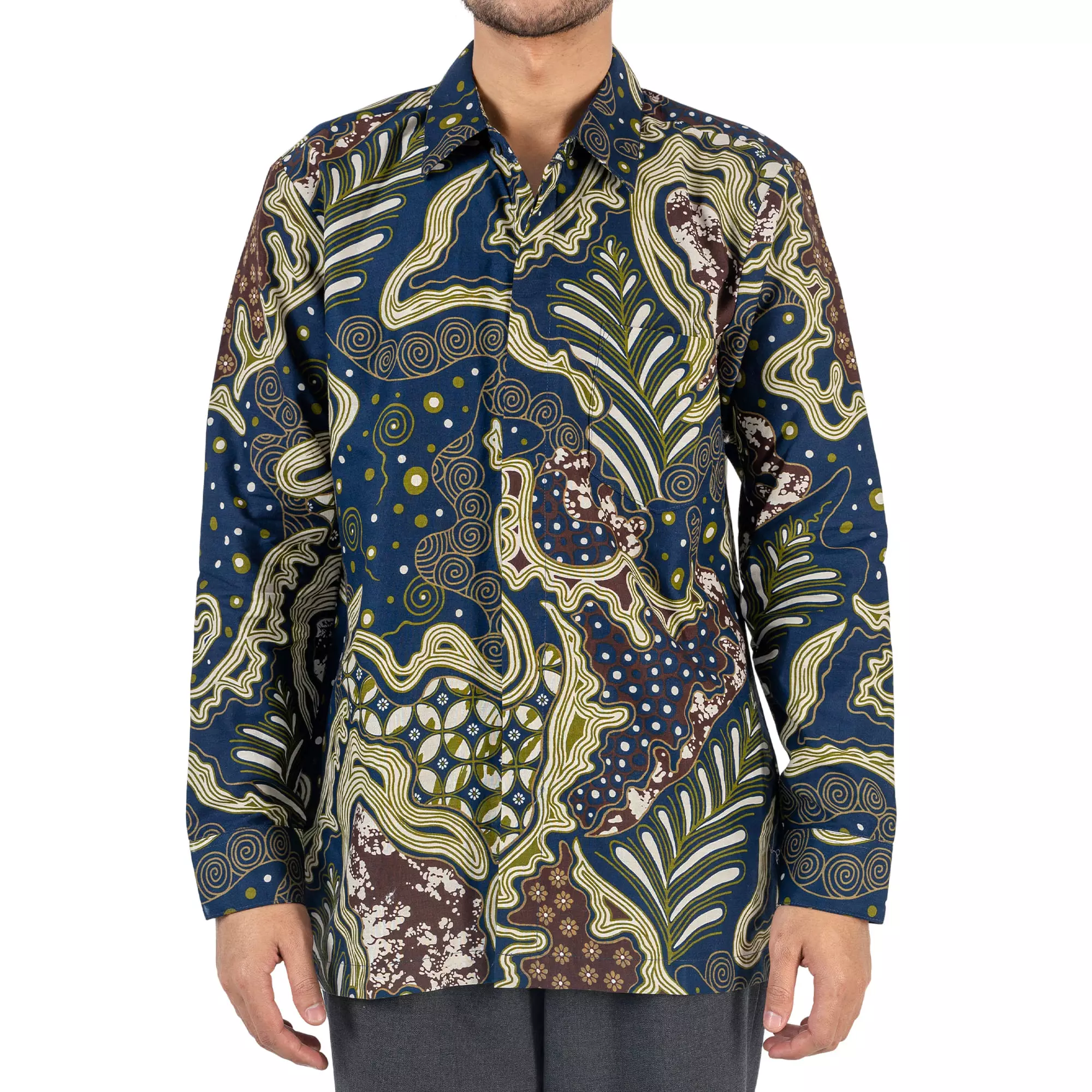 Kemeja Batik Pria - Bhatara Batik Tanggara - Atasan Kemeja Batik Lengan Panjang