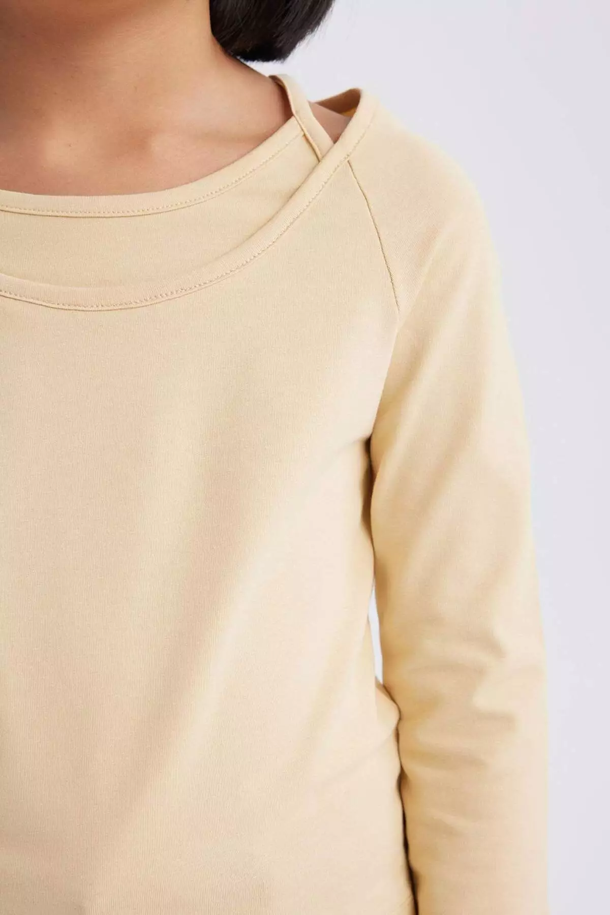 Girls Slim Fit Slim Fit Lapel Printed Ribbed Camisole Long Sleeve T-Shirt D9237A825Sp