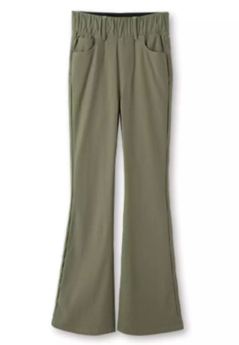 High-Waist Shaping Flared Pants with Stretch Wide Waistband [BA7617]