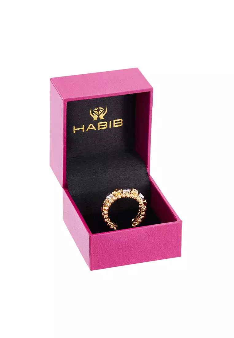 HABIB Oro Italia 916 Yellow and White Gold Ring GR58510425(YW)-BI (22K Gold)