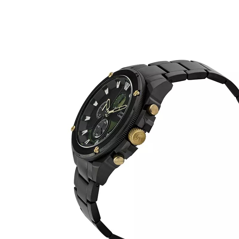 Jam Tangan Pria Alexandre Christie Chronograph AC 6646 MC BGBBN Men Dual Tone Dial Black Stainless Steel Strap