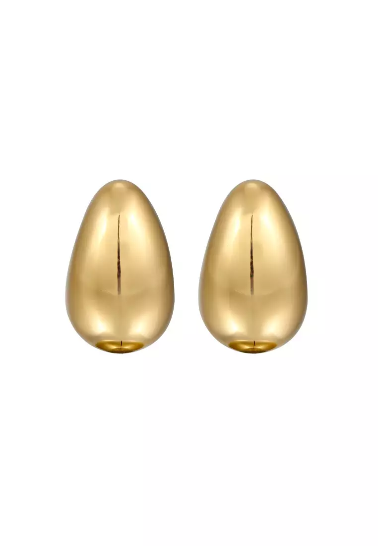 Anting Perhiasan Perak 925 Wanita Drop Chunky Gold Plated