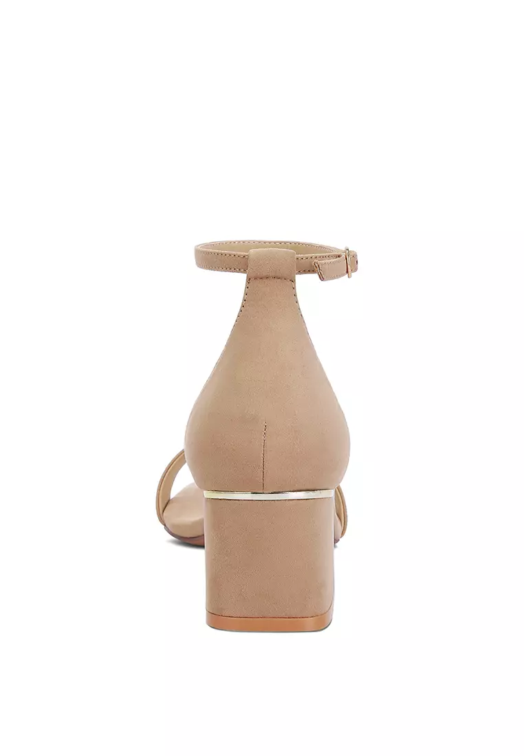 Taupe Block Heel Sandals