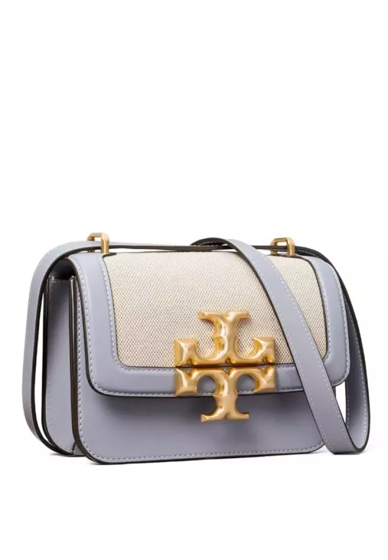 Tory Burch Eleanor Canvas Small Convertible Shoulder Bag Cloud Blue