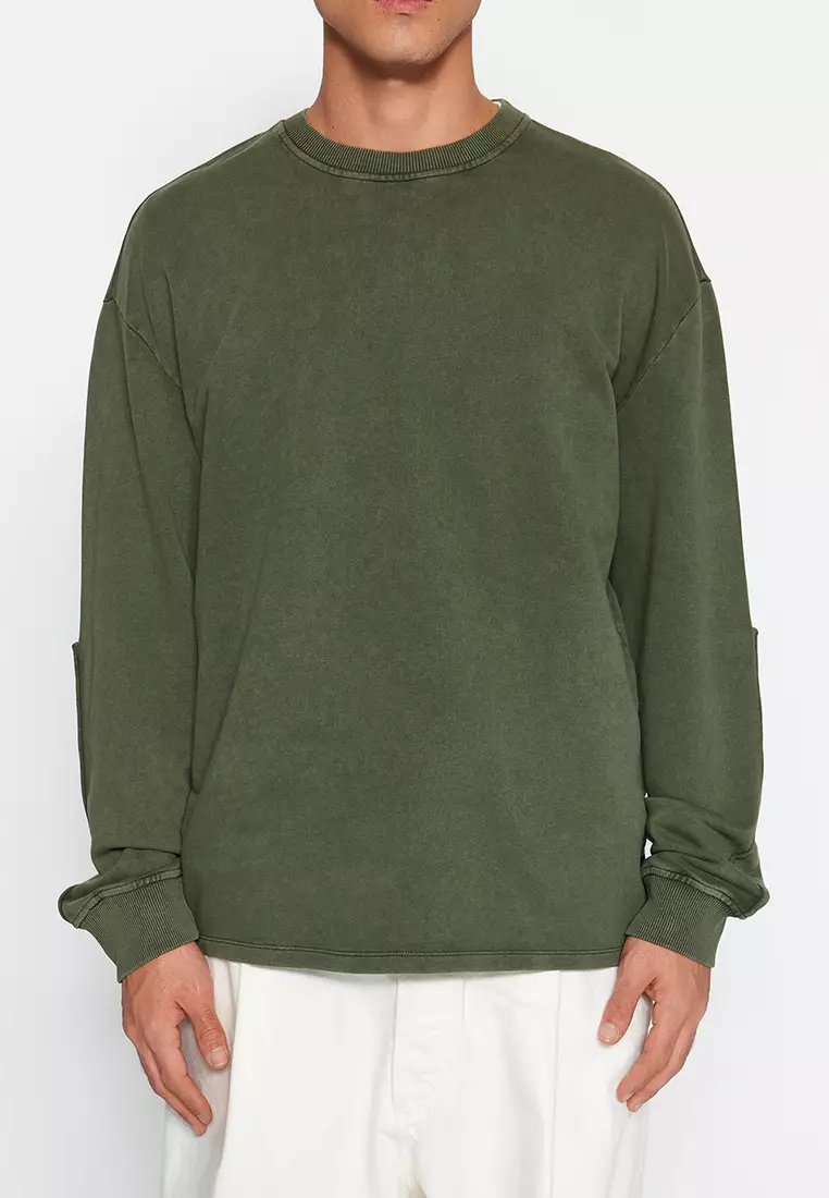 Faded Effect Cotton Sweatshirt