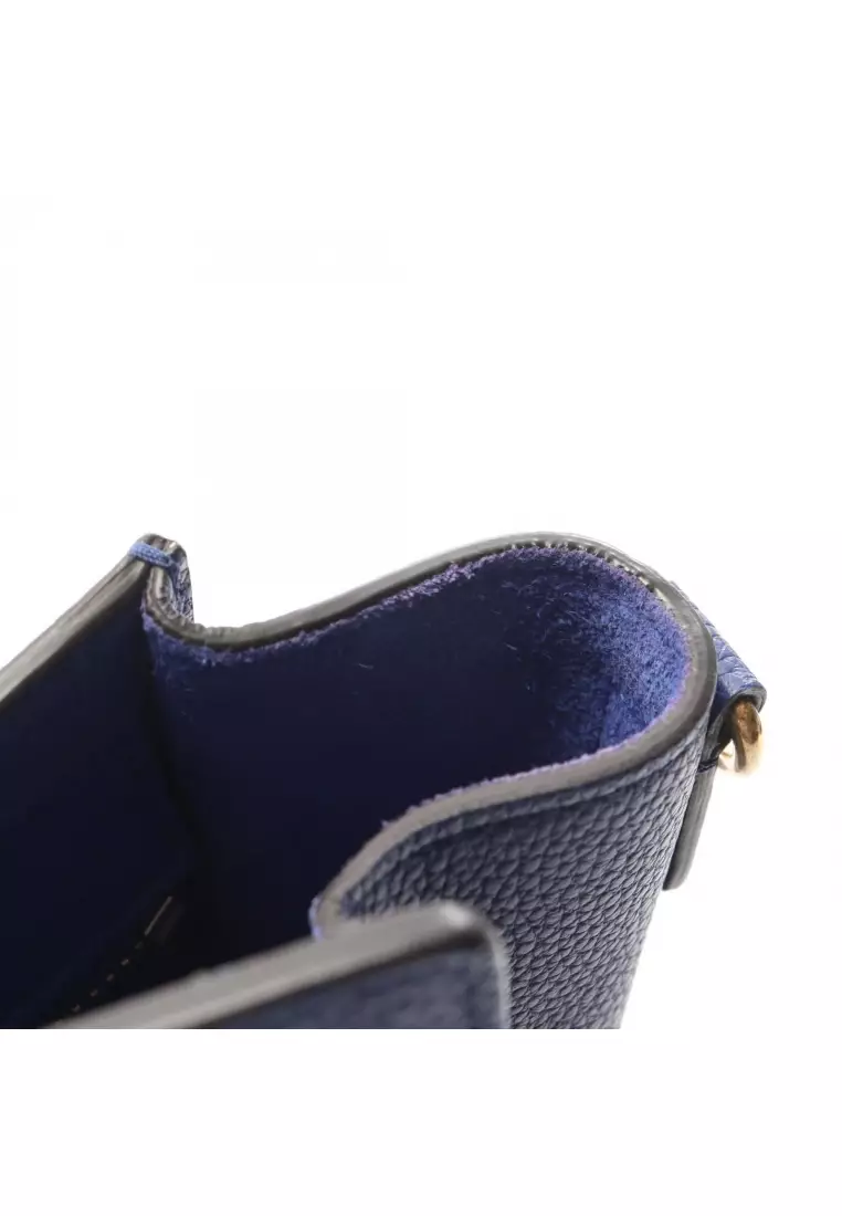 Pre-Loved Celine luggage nano shopper Handbag leather blue 2WAY