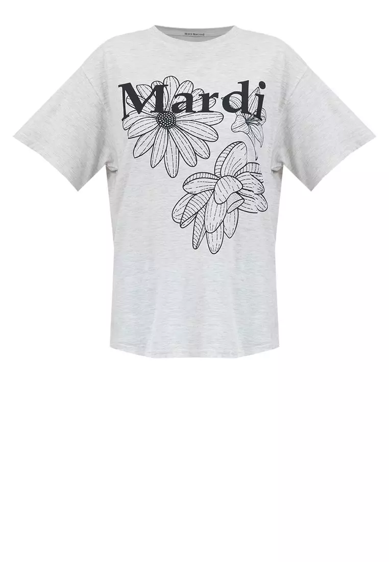 Tshirt Triple Flower_ Oatmeal Black